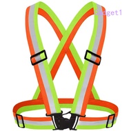 (GDT) Reflective Vest Running Gear High Visibility Adjustable Safety Vest for Night Cycling,Hiking, 