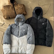外國預訂 3色選 Nike storm-fit 拼色防水面料 連帽羽絨外套