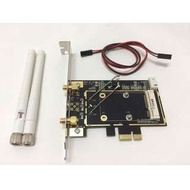 2015"尊黑版" 全高半高擋板 WIFI 無線藍牙 二合一 MINI PCI-E轉PCI-E 1X 16X轉接卡