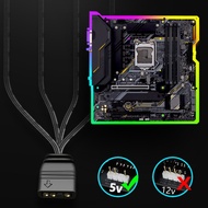 TO 1-to-4 ARGB Splitter Cable Support 5V 3-pin LED Sync- Cable for ARGB Series Hub Cord 33cm 13in