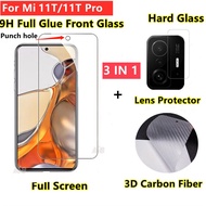 Xiaomi 11T 12T 10T Pro Screen Protector Tempered Glass Xiaomi Mi 11 12 Lite 5G 3-in-1 Xiaomi Full Cover Glue Glass Lens Camera Protector 3D Carbon Fiber back film Matte Anti Privacy Glass