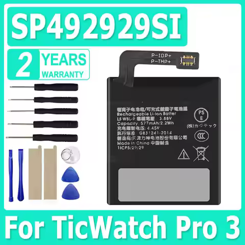 NEW Battery for TicWatch Pro 3 battery GPS Wear OS Smartwatch 3.88V 577mAh SP492929SI WH11013 + Tool