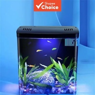 Acrylic Desktop Back Filter Small Fish Tank System 20x15x20.5cm