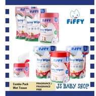 Fiffy Combo Pack Wet Tissue Wipes (1 Can + 2 Refill Pack)