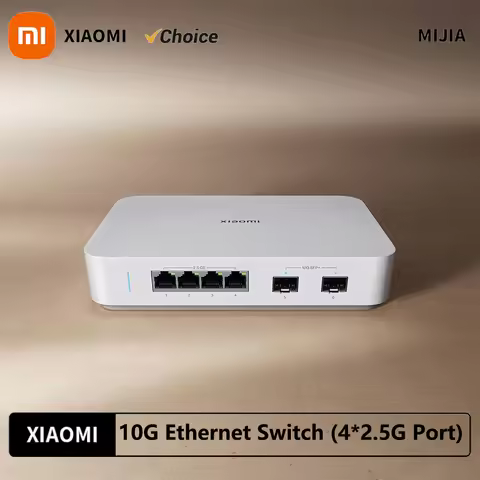 NEW Xiaomi Mi 10G Ethernet Switch 4×2.5G+2×10GMbps Mini Network Switches VLAN Ethernet Splitter Lan 