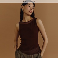 7.7 SALISA - TILTED SLEEVELESS BLOUSE PF25 *BROWN PRE-ORDER 2-3 WEEKS*