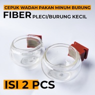 CEPUK WADAH PAKAN MINUM BURUNG PLECI / KECIL FIBER ISI 3 PCS