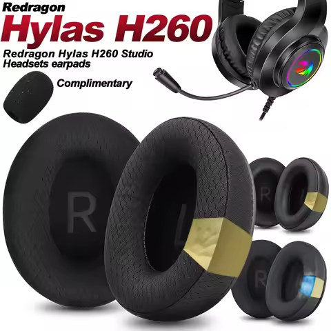 Earphone pads For Redragon Hylas H260 replacement Earpads headphones Earmuffs Soft Mesh cloth Memory