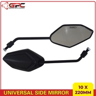 GPC 10 x 220mm Universal Motorcycle Side Mirror w/ Yamaha Adaptor (For Honda, Yamaha, Suzuki)