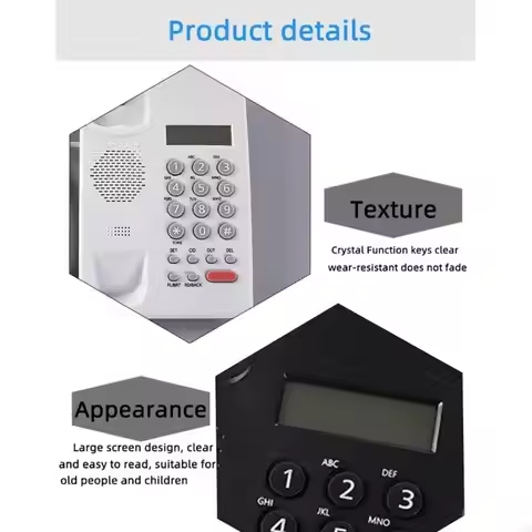 29ED Landline Telephone Corded Desktop Large Button Phone for Seniors with Call Display Corded Phone