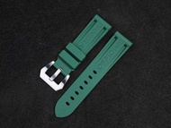 (包郵)PANERAI-22mm/20mm (代用) 綠色 Green Color 橡膠混合物代用膠錶帶配精鋼錶扣