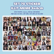 SET of 70 MEME ILLIT sealing stickers • MEME ILLIT stickers size 4x4cm pre-cut
