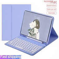 ✿For iPad 10.2 9th gen Case with Keyboard For iPad 9 9th Generation Wireless Bluetooth Keyboard mouse Cover Casing Round