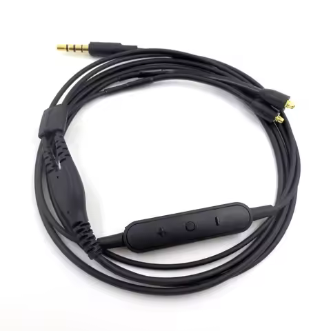 Gold Plated Interface MMCX Cable for Shure RMCE-UNI SE215 SE535 SE848 Earphone Version with Mic Call