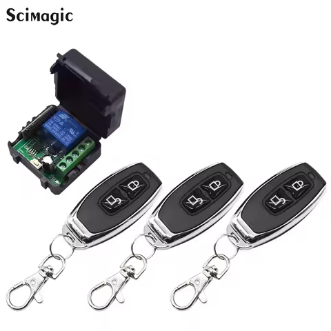 433Mhz Wireless Remote Control EV1527 Learning Code Transmitter 2 Buttons DC 12V 24V 10A RF Relay Re