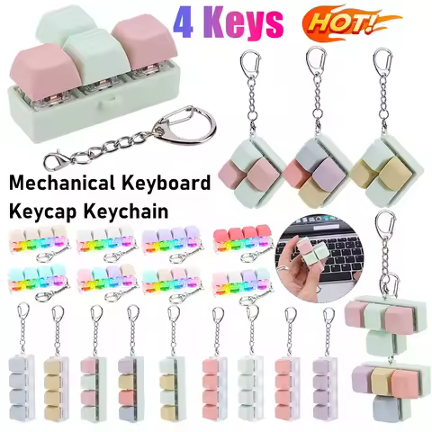 Finger Keyboard Fidget 4-Button Keyboard Clicker Keycaps Fidget Keyborad Button Finger Calming Keych