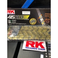 RK CHAIN TAKASAGO 415 428 RANTAI RK ORING 132L MOTORCYCLE CHAIN RK JAPAN JEPUN RK O-RING GOLD CHAIN 