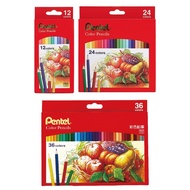 [Jiumu Stationery] Flying Dragon Pentel 12 Colors 24 36 Colored Pencil Pencils CB8-12TH CB8-24TH Oil
