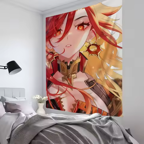 1pc Genshin Impact Mavuika Game Tapestry Room Decor Wall Cloth Party Hanging Background Room Decor B