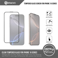 LAYAR Benovo Tempered Glass Screen Protector 2.5D for iPhone 16 / 16 PRO / 16 PLUS / 16 PRO MAX Full