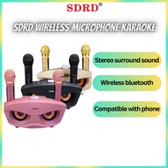 SD306 Dual Bluetooth Speaker With 2 Wireless Microphones Outdoor Family KTV Stereo Mic Big Sound 20W SDRD Sd 306 Speaker