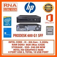 DESKTOP HP | SESKTOP HP PRODESK 600 G1 | USED HP DESKTOP | CORE i5, Ram - 4GB, HDD- 250GB, WINDOWS 1