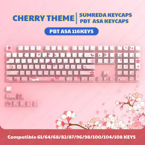 For WOB RAINY75 Sakura Theme Keycaps PBT DYE SUB Pudding Keycaps ASA Profile Backlit Translucent Key