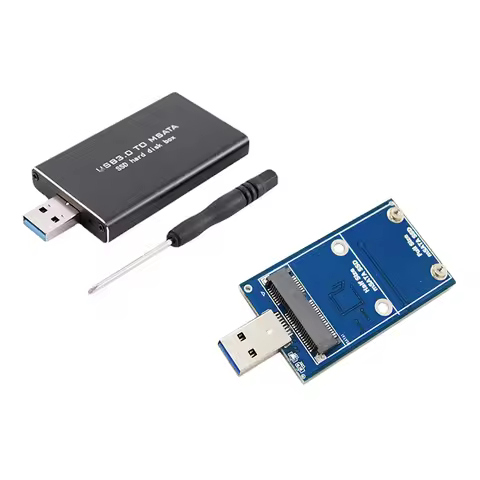 MSATA To USB 3.0 SSD Enclosure External HDD Hard Disk Box 6Gbps USB 3.0 to mSATA Converter Adapter f