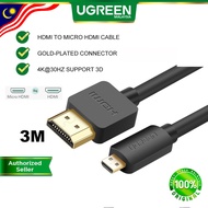 UGREEN Micro HDMI Port to HDMI Cable Male To Male High Speed Ethernet Support 3D 4K 60Hz GoPro Adapt