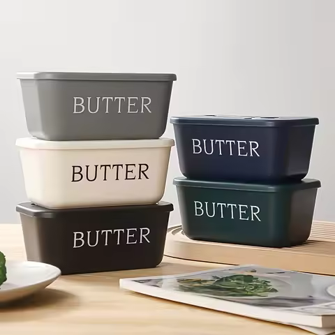 Butter Container Food Grade PP Box Restaurant Sealed Storage Box Cheese Dish With Knife Butter Slice