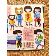 Mina&Mina | 12pcs Sticker Set | Big Head Girl