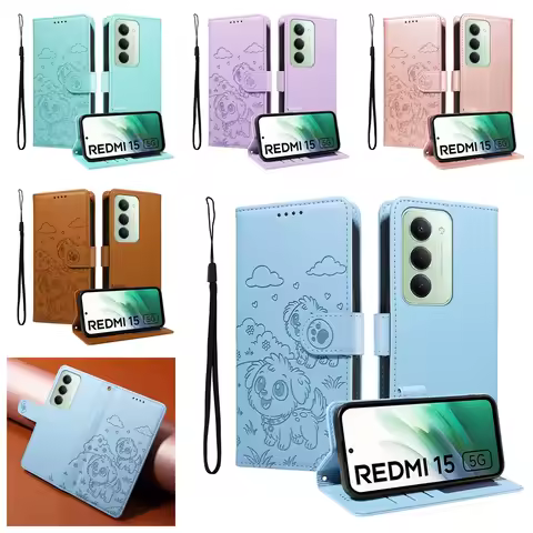 Magnetic Leather Wallet Case for Xiaomi 17 Redmi Note 15 15C 15T Pro Max K80 POCO F8 Ultra C85 M7 Pl