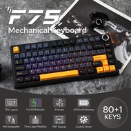 AULA F75 75% Wireless nical Gasket Hot Swappable Custom RGB Backlit Gaming Keyboard 2.4G/Bluetooth/W