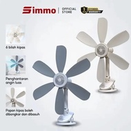 SIMMO Portable Mini Fan Adjustable Energy Saving Clip-On Fan Quiet Powerful Airflow 20W 6 Blades  - 