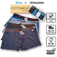 Hộp 4 Quần lót nam boxer cao cấp lưng Thái Lan CITYMEN vải cotton 4 chiều sịp đùi nam - Giao màu ngẫ