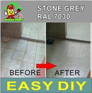 STONE GREY RAL 7030 ( FULL SET EPOXY PAINT ) TOILET TILES FINISH / CAT EPOXY LANTAI / 1L PRIMER TILES AND 0.5 KG POWDER ANTI SLIP AND 1L EPOXY FINISH PAINT / COVERAGE 60 SQF / HEAVY DUTY / CERAMICS AND TILES FINISH BATHROOM DESIGN PAINT • Package A