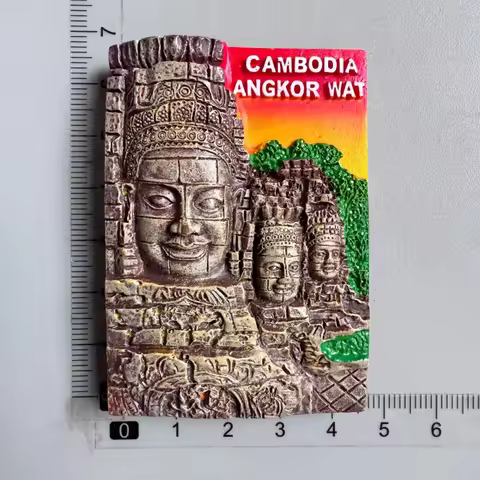Cambodia Souvenir Fridge Magnet Resin Angkor Wat Bayon Temple Buddha Face Apsara Tourist Gift Home D
