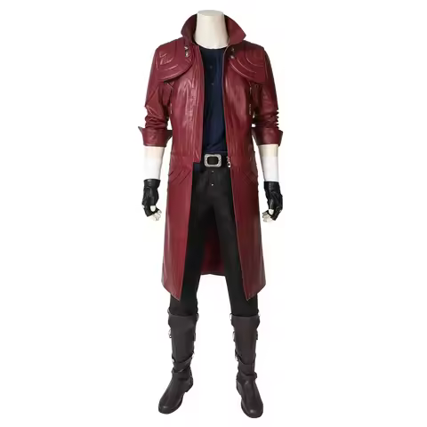 Demon Hunter Dante Game Cosplay Costume Red Long Jacket Halloween Christmas Outfit With Boots