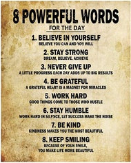 Motivational Quotes 8 Powerful Words for the day Poster Thick Cardstock Paper Ready to be Framed 11"