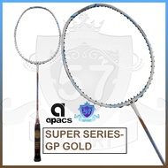 Original Apacs Super Series GP Gold Racket, Bonus Badminton Strings and Bag