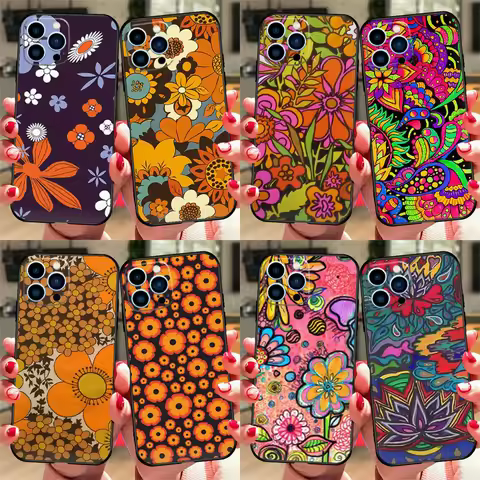 70s hippie Psychedelic flowers Case For Xiaomi 17 Pro Max 13 14 15 Ultra 13T 14T 15T Pro POCO X7 Pro
