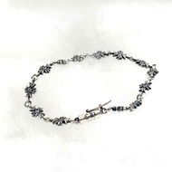 Chrome hearts Tiny bracelet with stones for men and women in 925 silver, CH Tiny men's and women's b