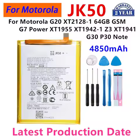 100% Original JK50 4850mAh Battery For Motorola G20 XT2128-1 64GB GSM G7 Power XT1955 XT1942-1 Z3 XT