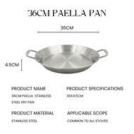 Rhomie Professional 36cm 40cm Stainless Steel Paella Pan 5-Ply Induction Seafood Skillet Kuali Paell