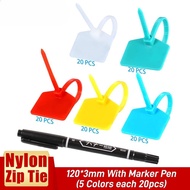 Farm Animal Nylon Zip Ties Cable Labels, Labels Written in 5 Colors (4.72 Inches)