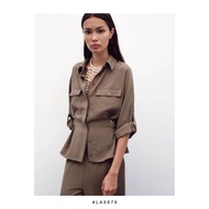 KEMEJA LA8878 - Khaki Belted | Shirt Shirt