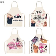 [S·U] Beauty Kitchen Apron for Women - Home Cooking Baking & Salon Flax Pinafore Bib PH