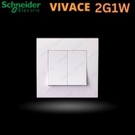 Schneider Vivace Switch 2 Gang 1 Way 2G1W 16AX 250W Suis Soket