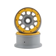 LOSI BEADLOCK WHEELS FOR DBXL 2.0 (2) (SILVER/YELLOW) LOS45036 ILM...