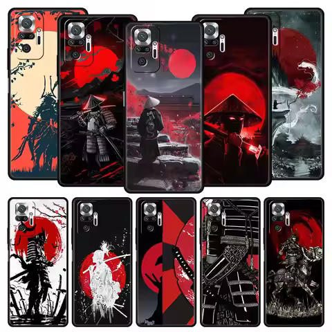 Japan Redsun Samurai bushido For Xiaomi Redmi Note 12 Phone Case 10C 10 11 9 8 Pro Plus 9S 7 8T 9T 9